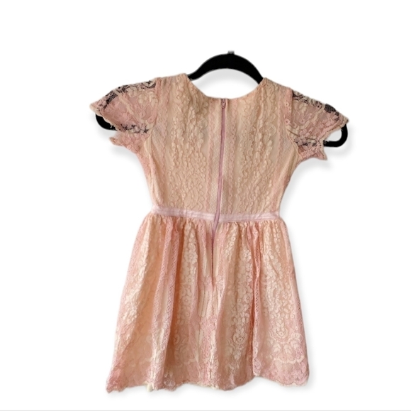 Embroidered Peach Pink Toddler Dress - Picture 3 of 11